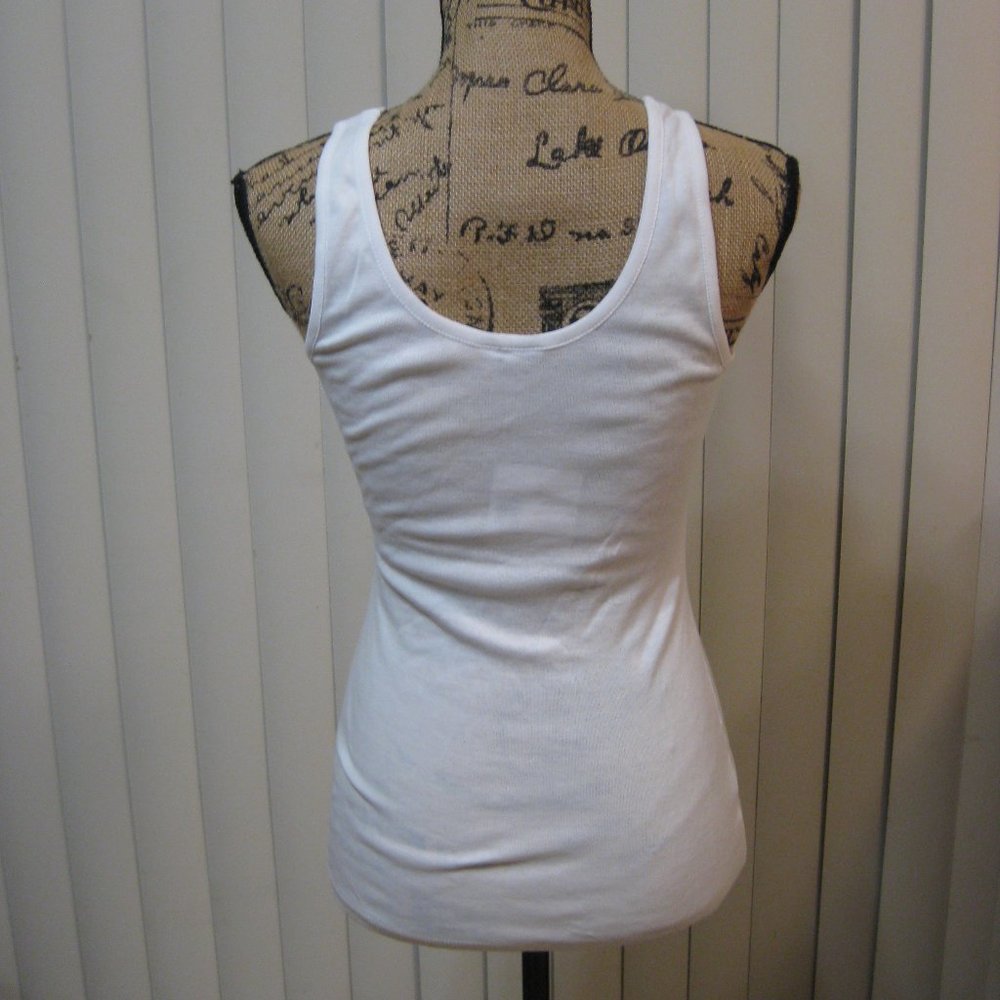 NWT Guess white cross graphic tank top S small - Picture 5 of 7